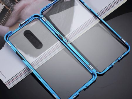 OnePlus 7 Pro Magnetisk Metal Cover m. Glas For & Bagside - Blå Online Hot Sale