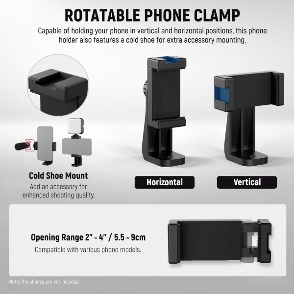 NEEWER SD001 Camera Slider Dolly with Ball Head & Phone Clamp Fashion