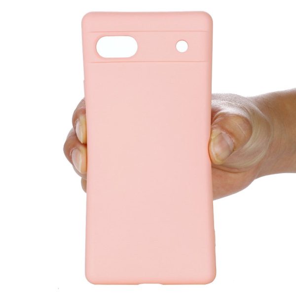 Google Pixel 6a Liquid Silikone Cover m. Strop - Lyserød Online now