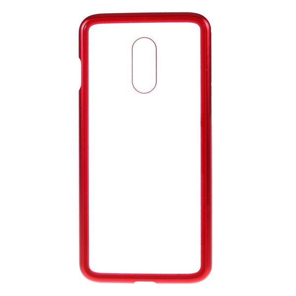 OnePlus 7 Magnetisk Cover m. Glasbagside - Rød For Sale